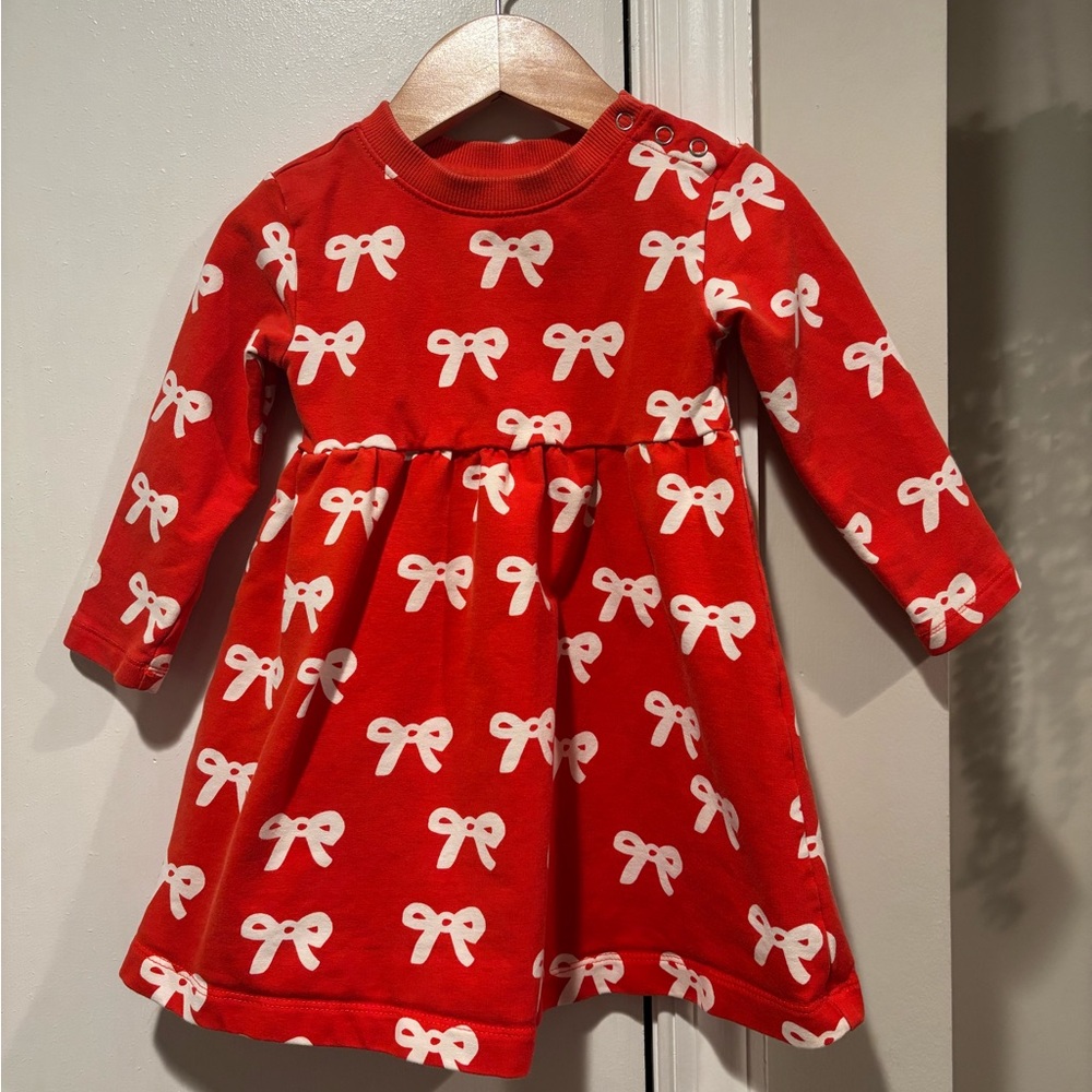 Hanna Andersson Red Bow Skater Dress